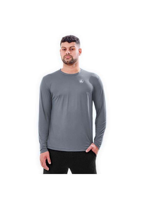 Esporte Legal - Camisa Esporte Legal Lisa Manga Longa Masculina Cinza