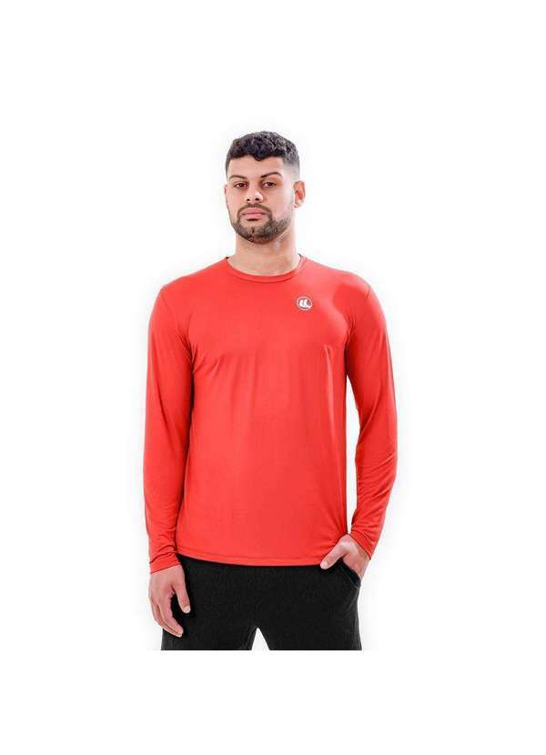 Esporte Legal - Camisa Esporte Legal Lisa Manga Longa Masculina Vermelho