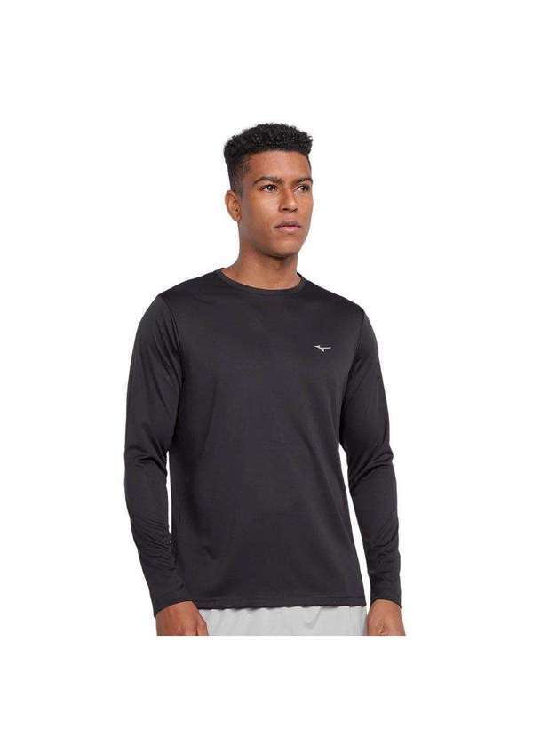 Mizuno - Camisa Mizuno Energy Manga Longa Masculina Preto