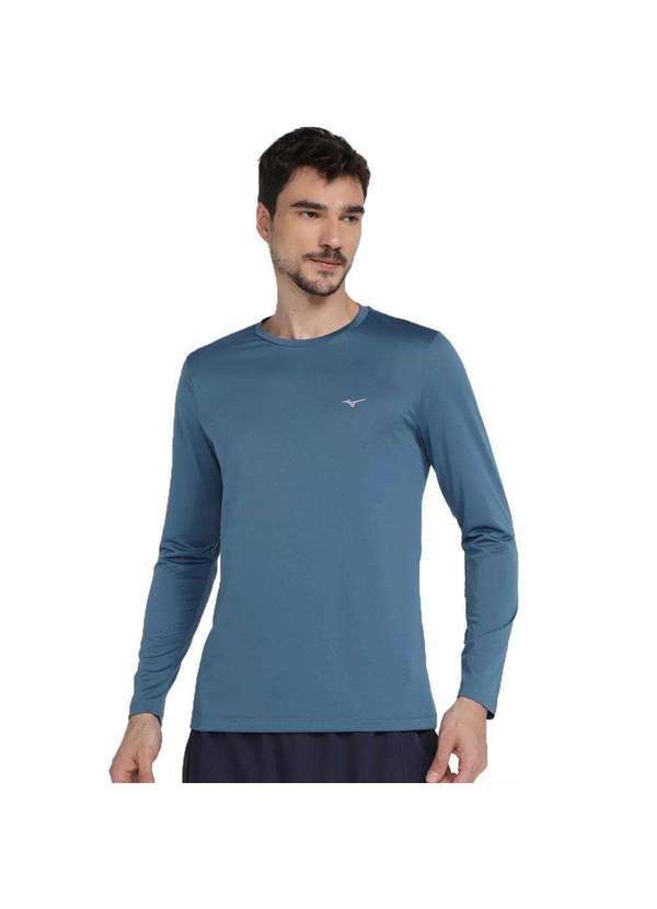 Mizuno - Camisa Mizuno Nirvana Manga Longa Masculina Azul