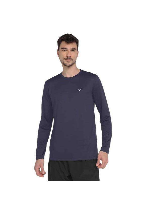 Mizuno - Camisa Mizuno Nirvana Manga Longa Masculina Azul