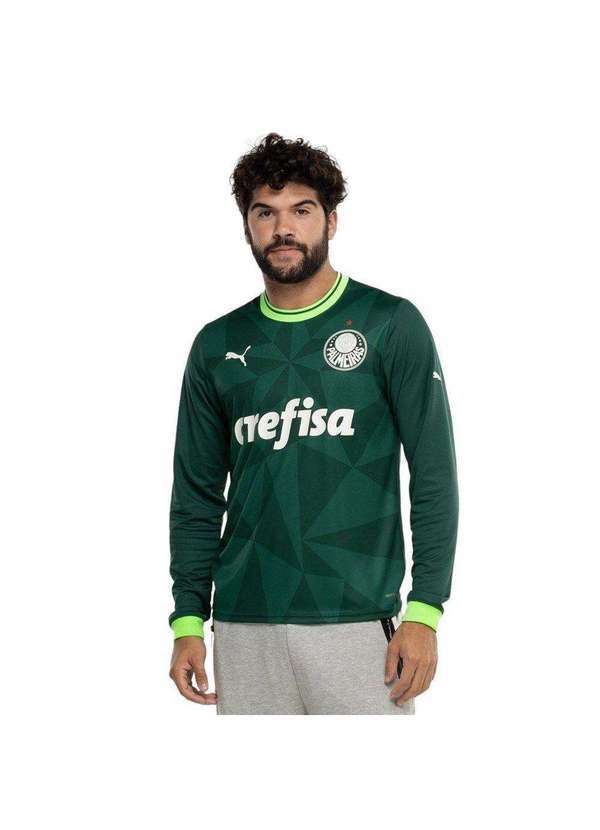Puma - Camisa Puma Palmeiras I 2023/24 Manga Longa Masculina Verde