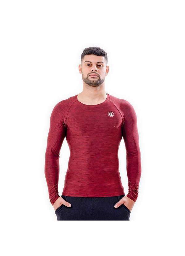 Esporte Legal - Camisa Térmica Esporte Legal Luar Manga Longa Masculina Vermelho