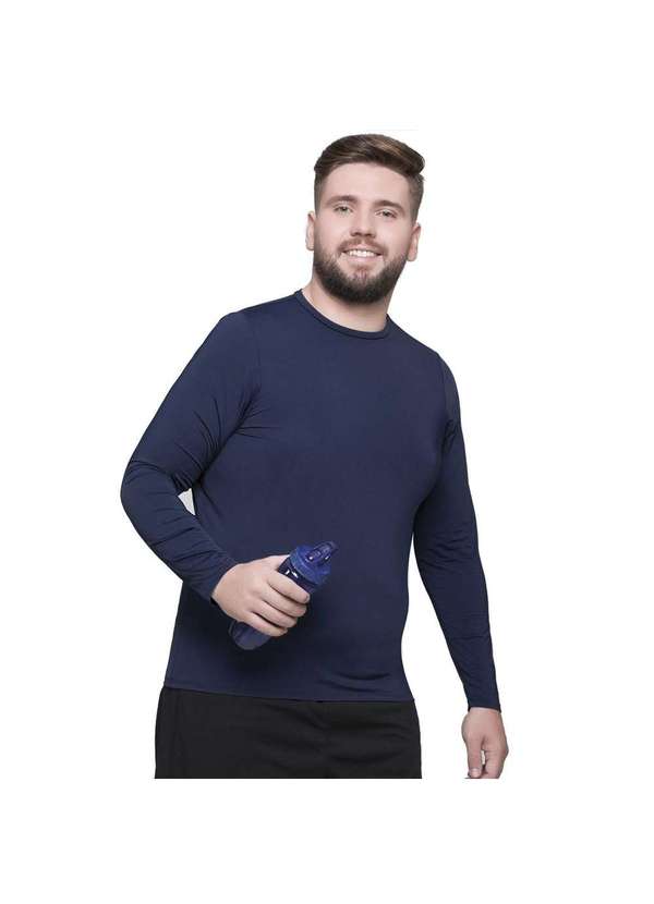 Selene - Camisa Térmica Selene Proteção Uv Plus Size Masculina - Marinho Azul