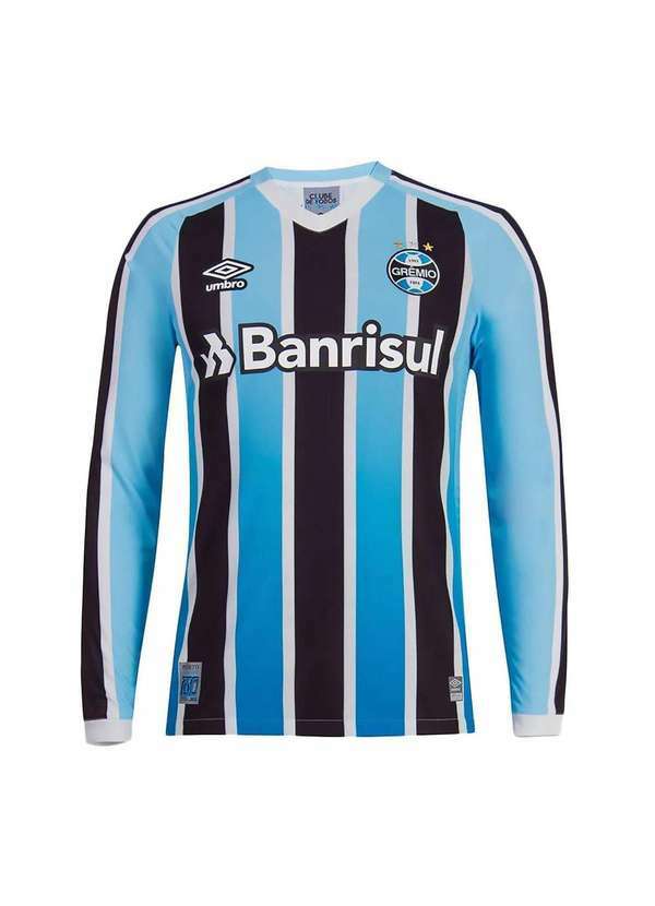 Umbro - Camisa Umbro Grêmio I 2022 Manga Longa Masculina Azul