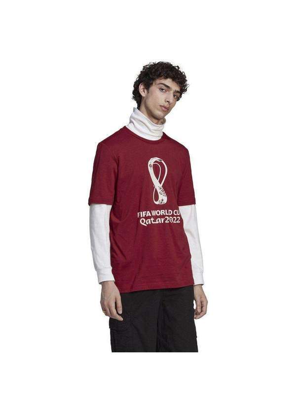 Adidas - Camiseta Adidas Copa do Mundo Fifa 2022 Masculina Vermelho