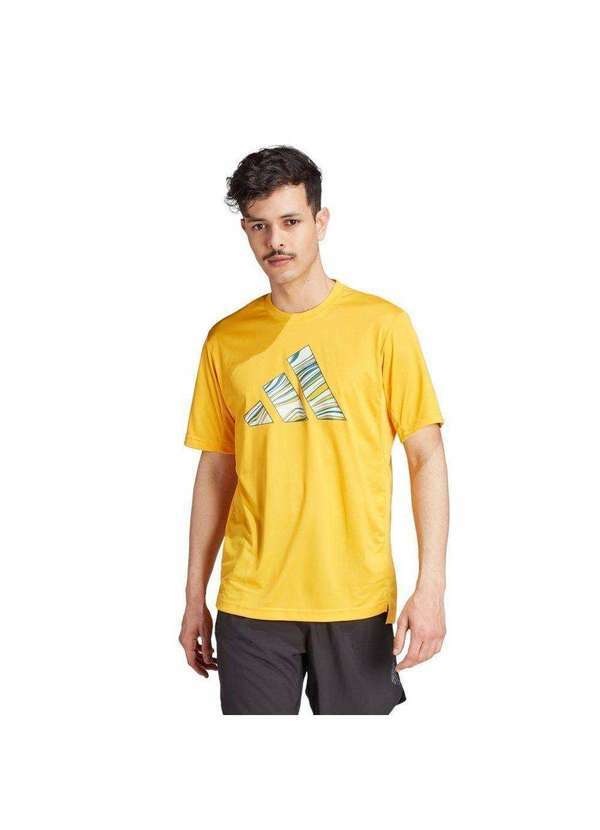 Adidas - Camiseta Adidas Hiit Graphic Slogan Masculina Amarelo