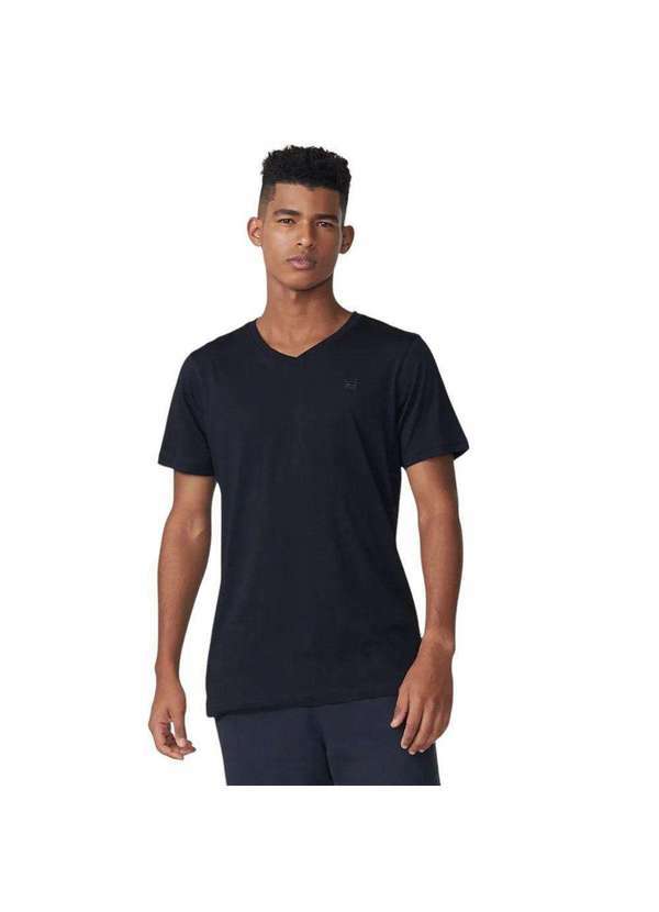 Fila - Camiseta Fila Gola V Pima Ii Masculina Preto
