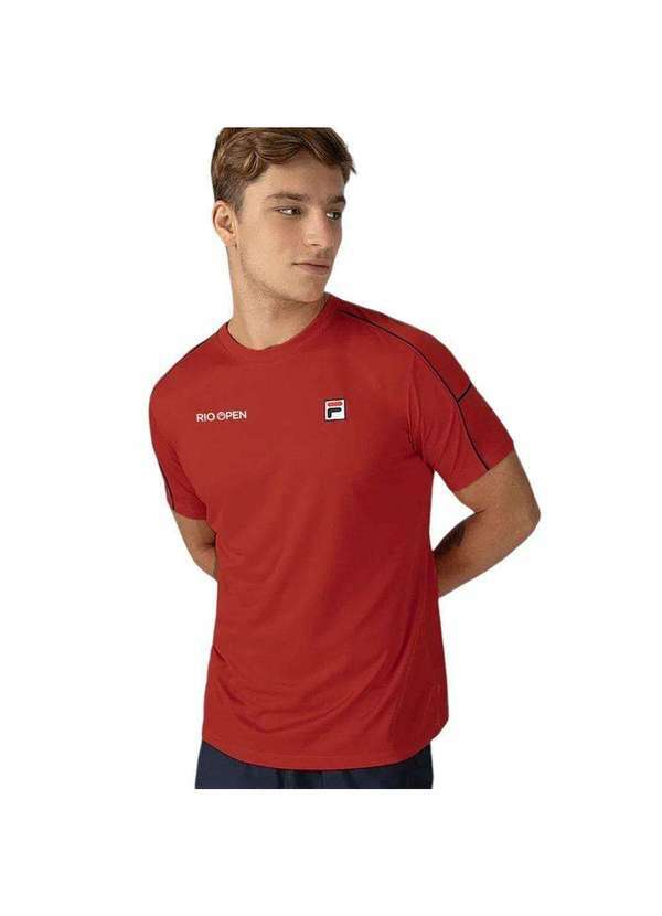 Fila - Camiseta Fila Tennis Line Ro 23 Rio Open Masculina Vermelho