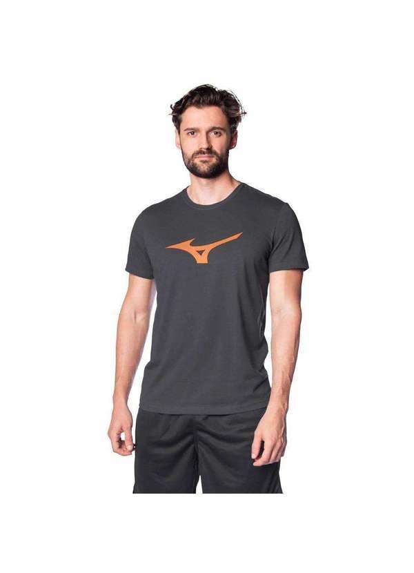 Mizuno - Camiseta Mizuno Basic Big Logo Masculina Cinza
