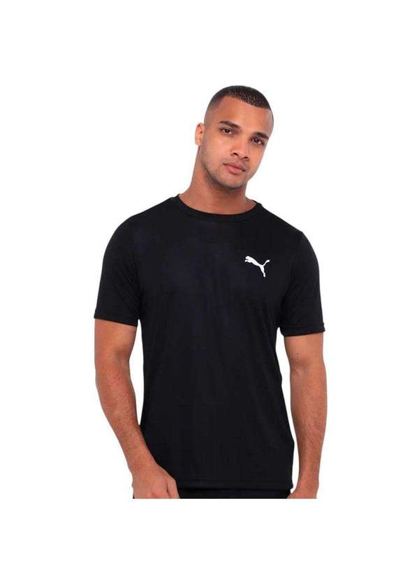 Puma - Camiseta Puma Essentials Small Logo Poly Masculina Preto