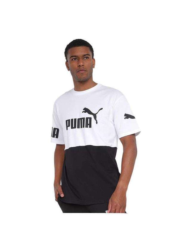 Puma - Camiseta Puma Power Colorblock Masculina Branco