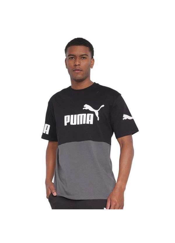 Puma - Camiseta Puma Power Colorblock Masculina Preto