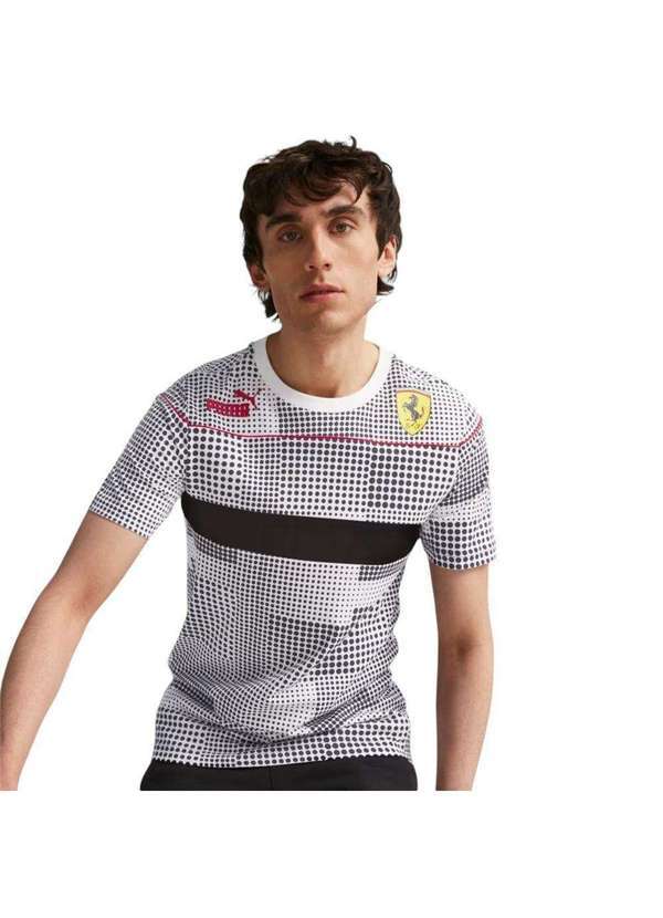 Puma - Camiseta Puma Scuderia Ferrari Race Camo Sds Masculina Branco