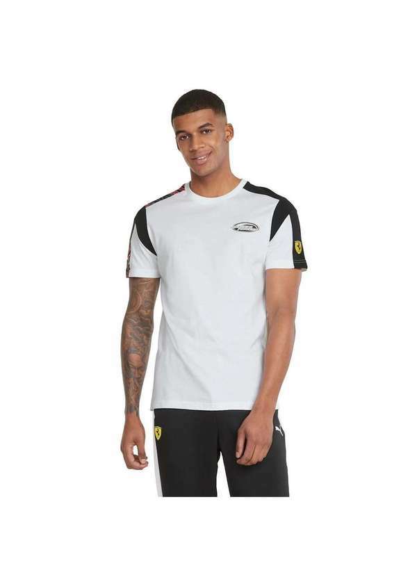 Puma - Camiseta Puma Scuderia Ferrari Race T7 Masculina Branco