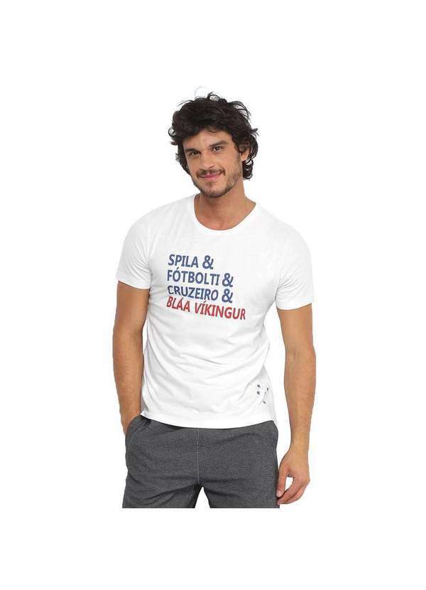Umbro - Camiseta Umbro Cruzeiro Lettering Masculina Branco