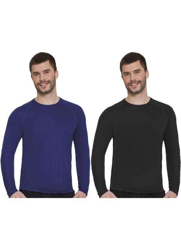 Selene - Kit 2 Camisas Térmicas Selene Segunda Pele Masculina Preto