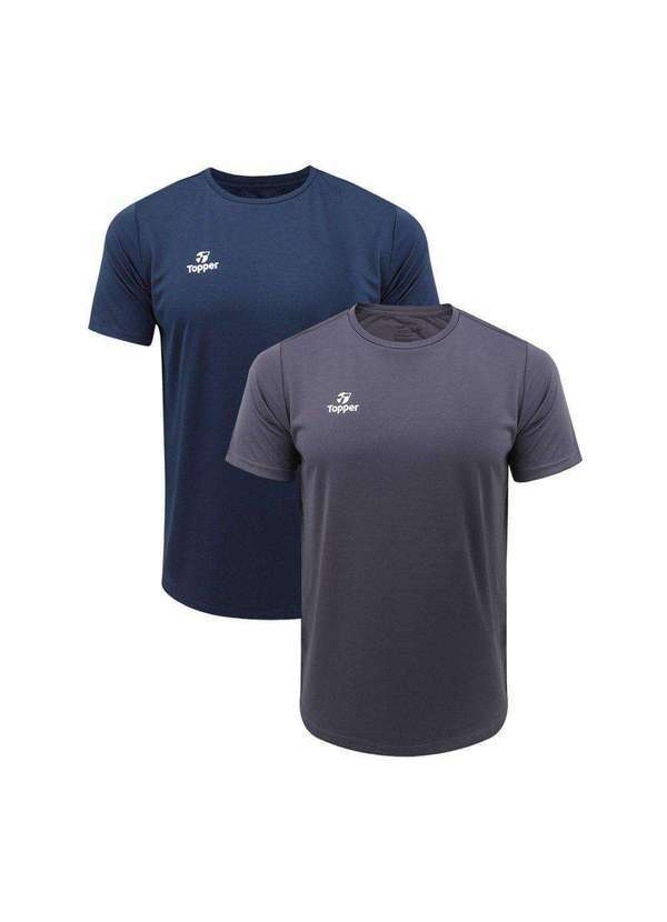Topper - Kit 2 Camisetas Topper Classic New Masculina Cinza