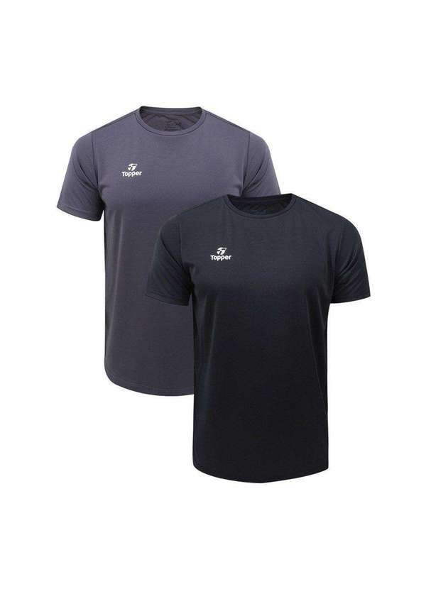 Topper - Kit 2 Camisetas Topper Classic New Masculina Preto
