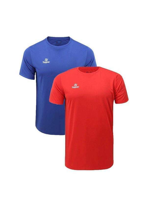 Topper - Kit 2 Camisetas Topper Classic New Masculina Vermelho