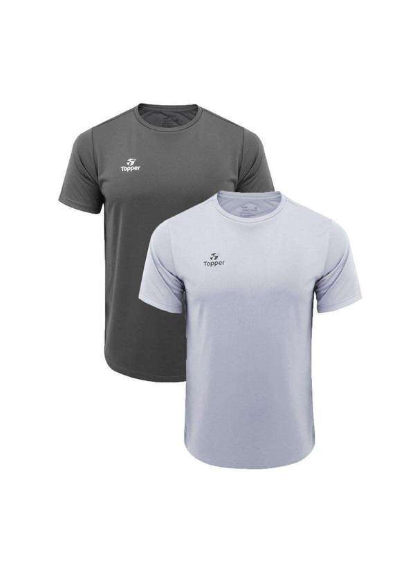 Topper - Kit 2 Camisetas Topper Faster Masculina Cinza
