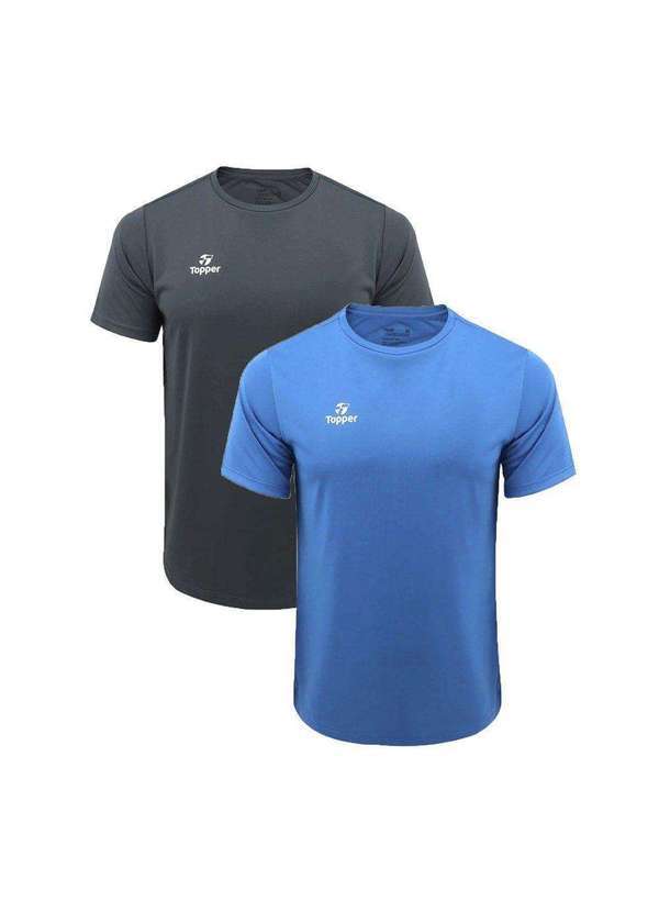 Topper - Kit 2 Camisetas Topper Faster Masculina Azul