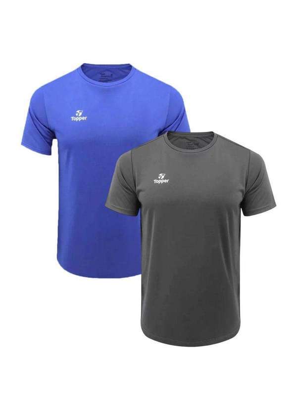 Topper - Kit 2 Camisetas Topper Faster Masculina Azul