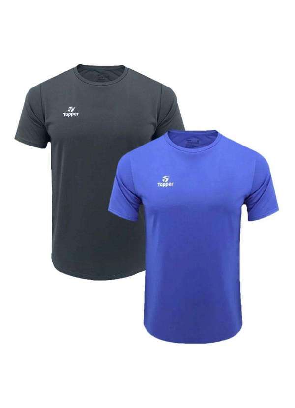 Topper - Kit 2 Camisetas Topper Faster Masculina Cinza