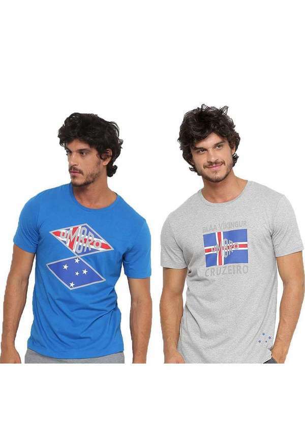 Umbro - Kit 2 Camisetas Umbro Cruzeiro Nations Masculina Azul