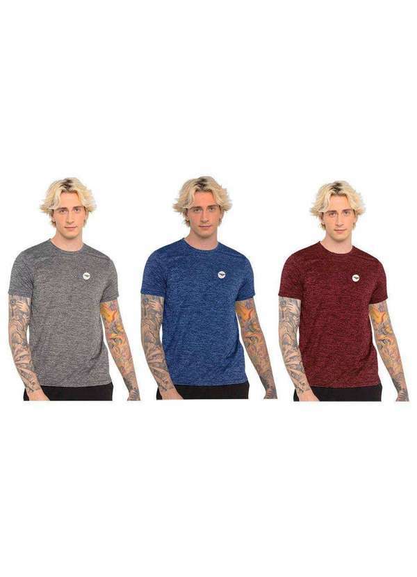 Penalty - Kit 3 Camisetas Penalty Air Dry Masculina Vermelho