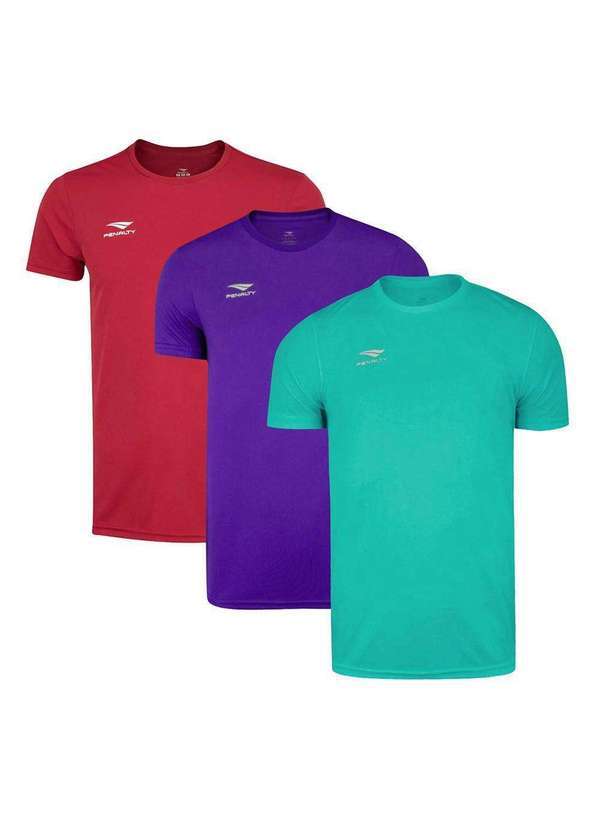 Penalty - Kit 3 Camisetas Penalty X Plus Size Masculina Vermelho