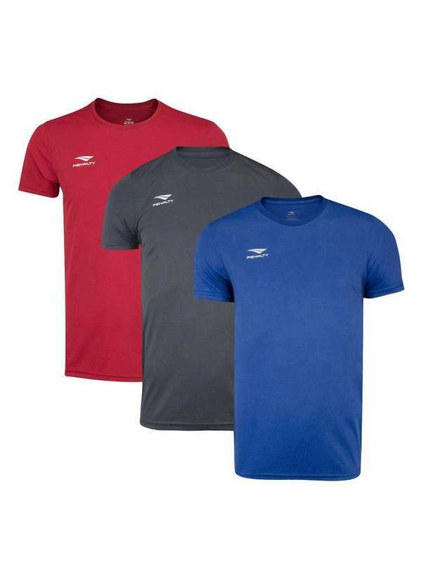 Penalty - Kit 3 Camisetas Penalty X Plus Size Masculina Vermelho