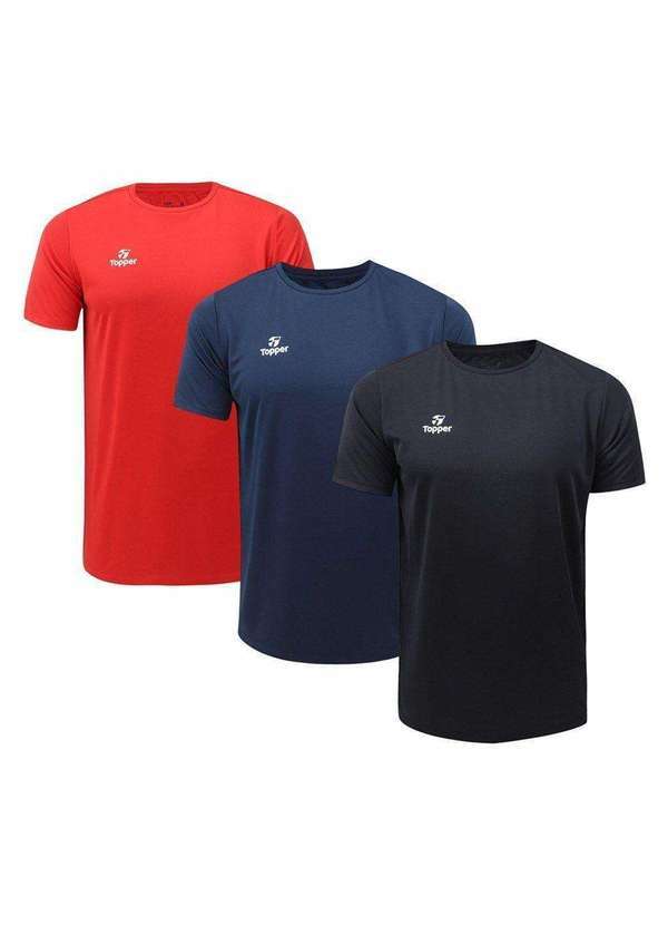 Topper - Kit 3 Camisetas Topper Classic New Masculina Preto