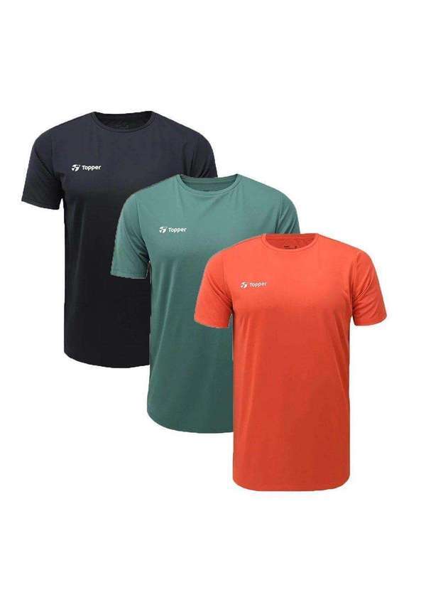 Topper - Kit 3 Camisetas Topper Sky Feeling Masculina Laranja