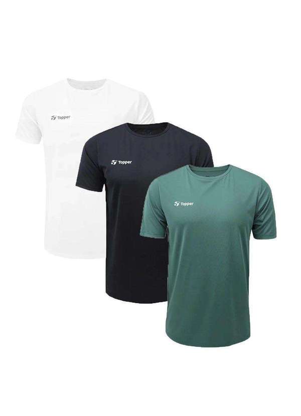 Topper - Kit 3 Camisetas Topper Sky Feeling Masculina Branco