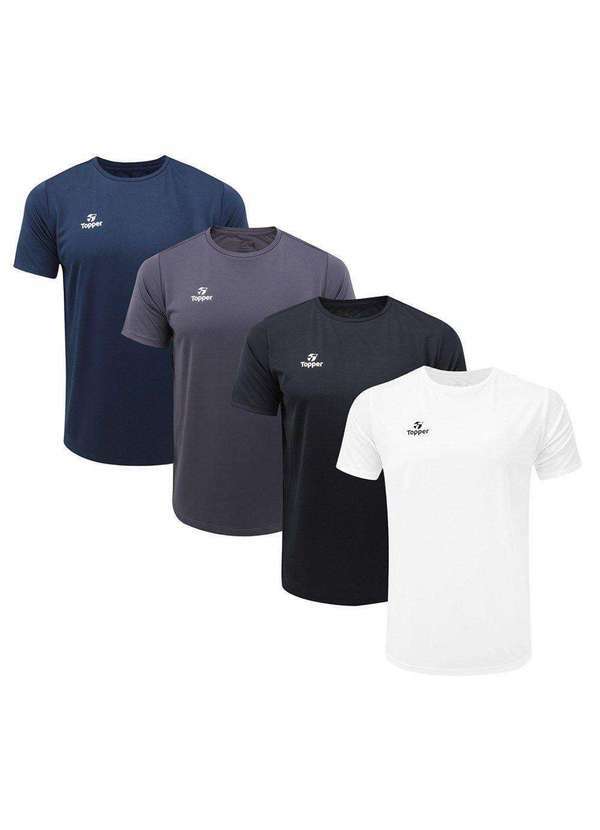 Topper - Kit 4 Camisetas Topper Classic New Masculina Branco