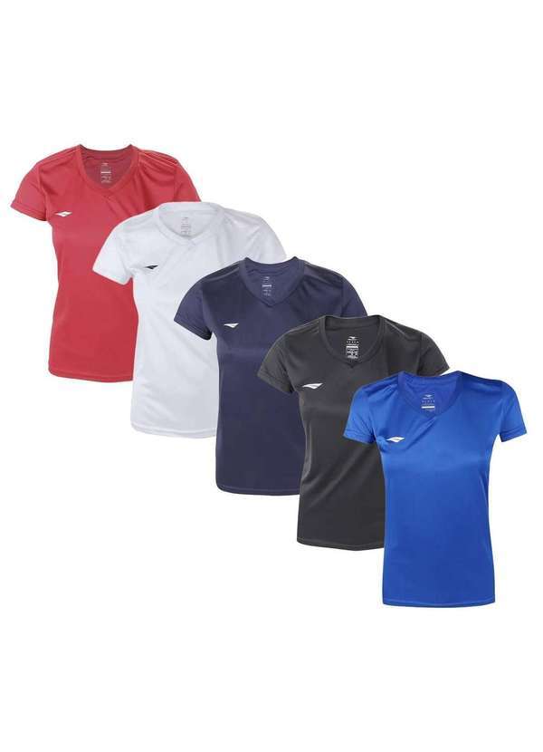 Penalty - Kit 5 Camisetas Penalty X Feminino Vermelho