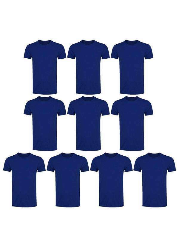 Pmc - Kit Atacado 10 Camisetas Pmc Básica Masculina Azul
