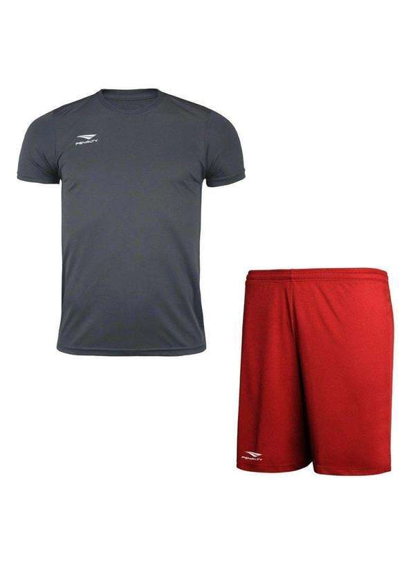 Penalty - Kit Penalty X Camiseta e Calção Plus Size Masculino Cinza