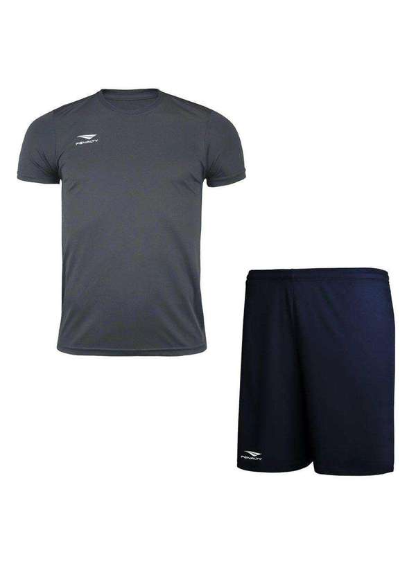 Penalty - Kit Penalty X Camiseta e Calção Plus Size Masculino Cinza 1