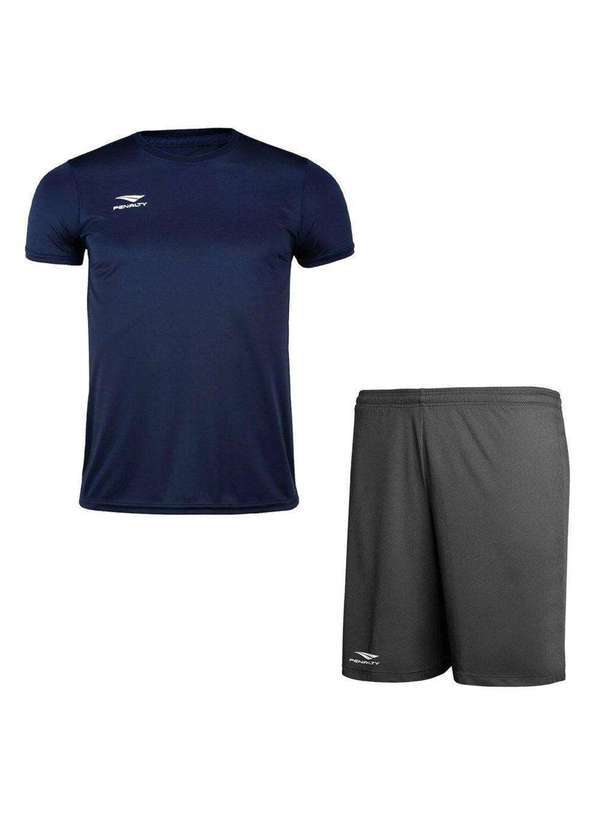 Penalty - Kit Penalty X Camiseta e Calção Plus Size Masculino Cinza
