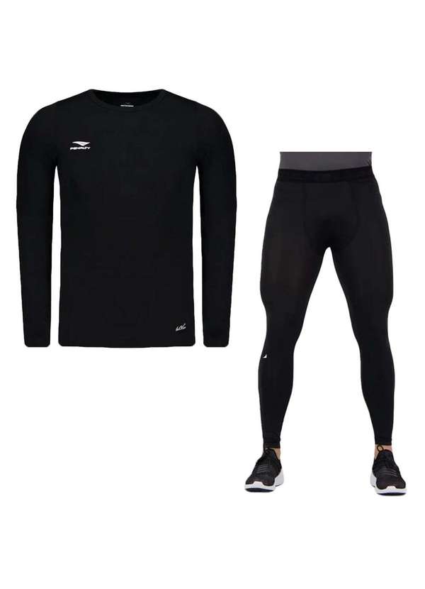 Penalty - Kit Térmico Penalty Camisa Matís e Calça Flat Masculino Preto