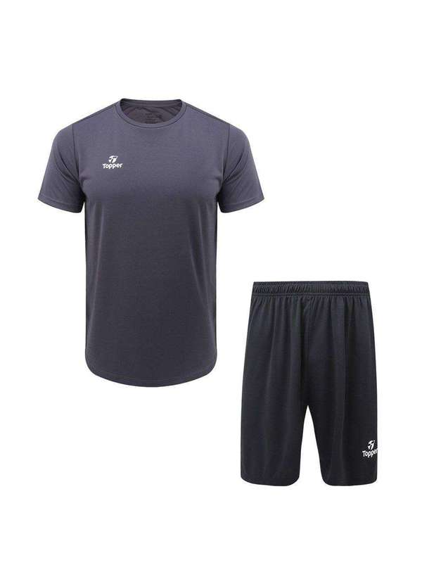Topper - Kit Topper Camiseta e Calção Classic New Masculino Cinza