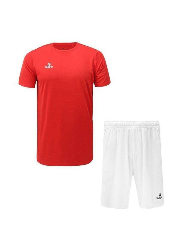 Topper - Kit Topper Camiseta e Calção Classic New Masculino Vermelho