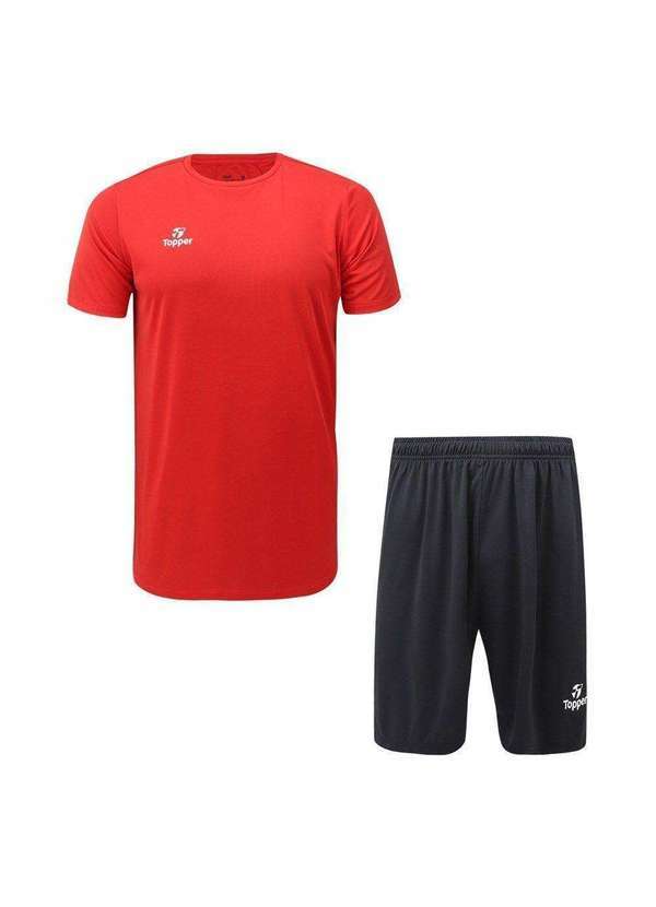 Topper - Kit Topper Camiseta e Calção Classic New Masculino Vermelho