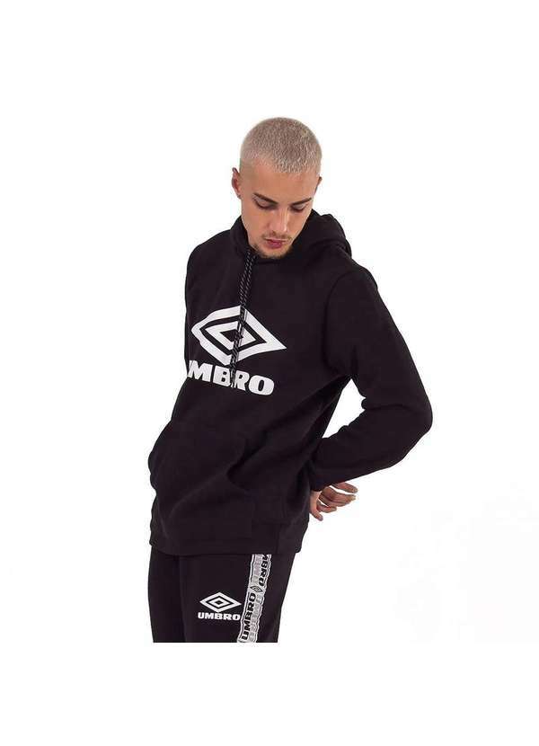 Umbro - Blusa Moletom Umbro Diamond Duo C/Capuz Masculina Preto