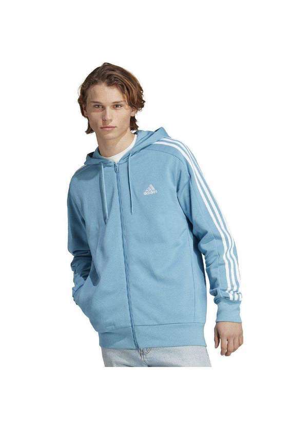 Adidas - Jaqueta Adidas Moletinho Essentials 3-Stripes Masculina Azul