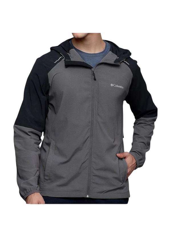 Columbia - Jaqueta Columbia Tech Nylon Hoodie Masculina Cinza