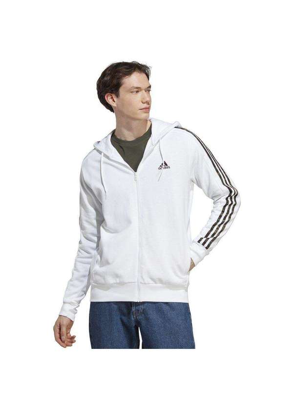 Jaqueta de Moletom Adidas Essentials Masculina Branco Esporte Legal