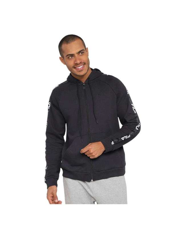 Jaqueta Fila Basic Tape Ii Plus Size Masculina Preto Esporte Legal